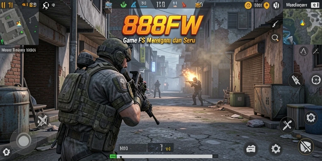 Tampilan aksi mendebarkan dari gameplay 888FW yang intens.