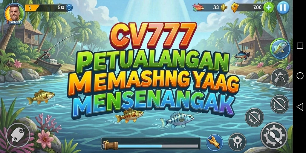Screenshot gameplay CV777 yang menunjukkan aksi menangkap ikan di lautan.