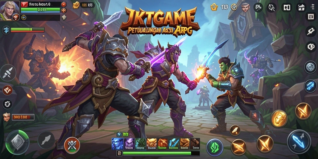 Tampilan dinamis dari gameplay seru JKTGAME di dunia ARPG.