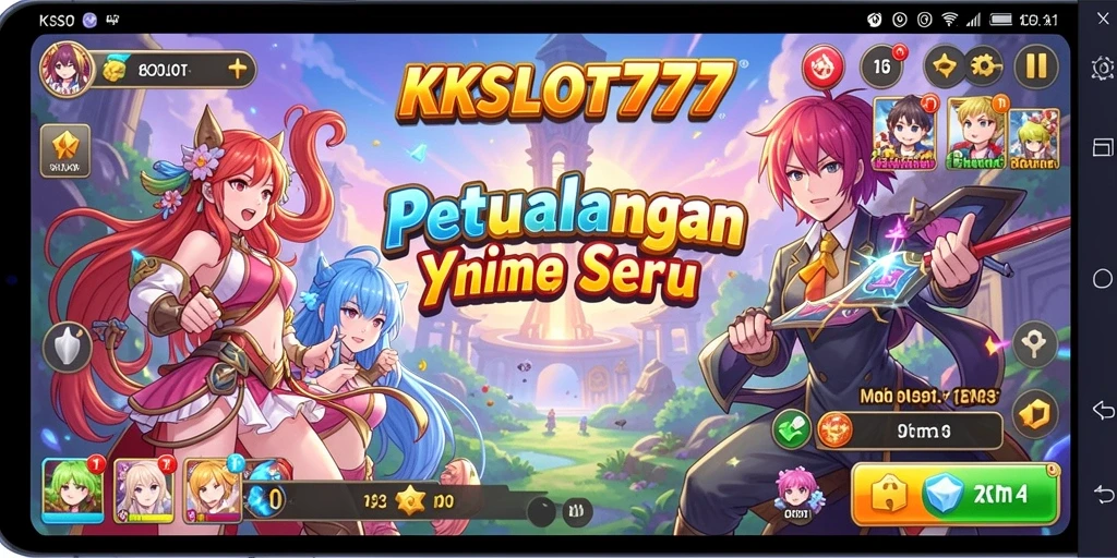 Tangkapan layar <strong>KKSLOT777</strong> menampilkan karakter Anime dalam pertarungan epik.