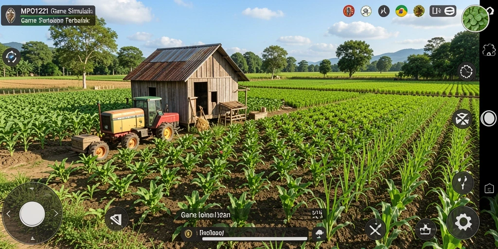 Screenshot MPO1221 menunjukkan gameplay pertanian yang menarik.