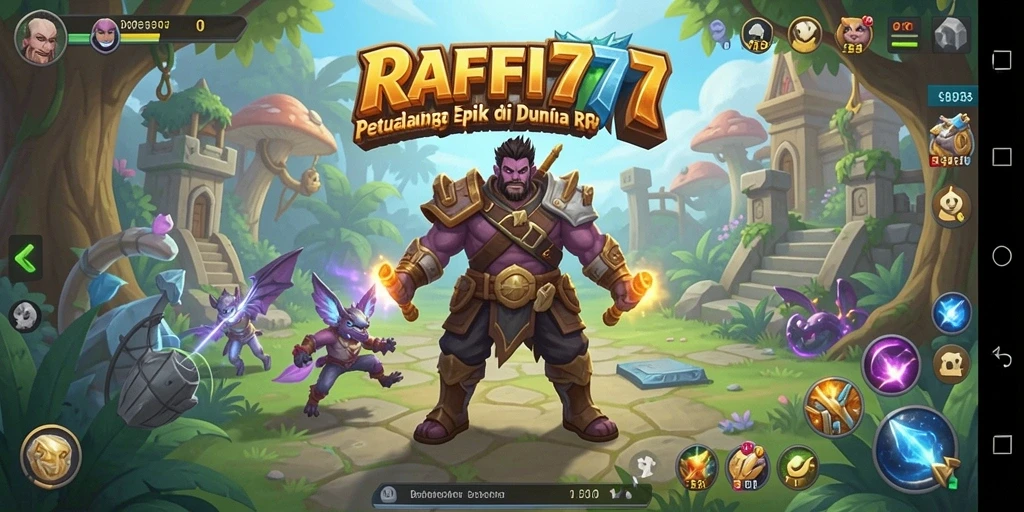 Screenshot di RAFFI777 menampilkan pertarungan seru dalam dunia RPG.