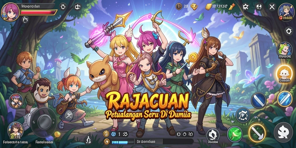 Tampilan gameplay yang mengasyikkan dan penuh warna dari RAJACUAN.