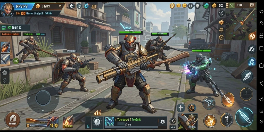 Tangkap layar gameplay RPVIP3 menampilkan aksi strategi yang menegangkan.