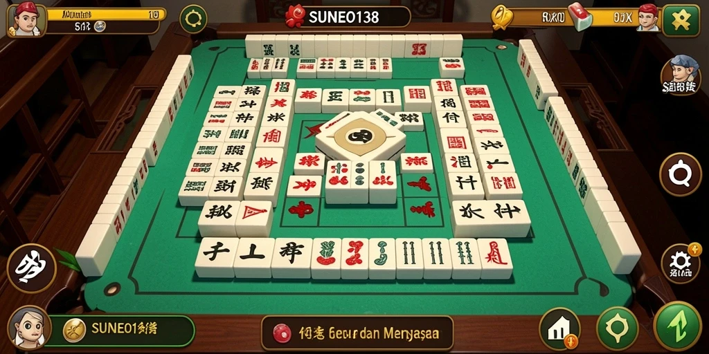 Tangkapan layar SUNEO138 menunjukkan aksi seru permainan Mahjong.